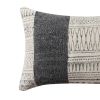 12 x 20 Rectangular Soft Cotton Dhurrie Accent Lumbar Throw Pillow; Kilim Pattern; Gray; White - as Pic