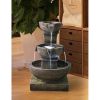 16inches Outdoor Water Fountain with LED Light - Modern Curved Indoor-Outdoor Waterfall Fountain - 16inches