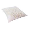 Hugo 20 x 20 Square Accent Throw Pillow; Embroidered Geometric Abstract Pattern; With Filler; White; Gold - as Pic