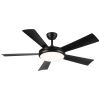 52 In Intergrated LED Ceiling Fan Lighting with Black ABS Blade