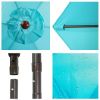 7.5ft Outdoor Patio Umbrella for Inground Pool Balcony Backyard Blue - Blue