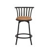 24'' Swivel Counter Height Bar Stools Set of 2; Brown