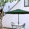 Simple Deluxe 9ft Outdoor Market Table Patio Umbrella with Button Tilt; Crank and 8 Sturdy Ribs for Garden; Green - as Pic