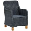 vidaXL Patio Chairs with Cushions 2 pcs Poly Rattan Dark Gray - Grey