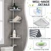 4-Tier Tension Corner Shower Caddy for Bathroom - Sliver