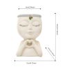 1pc Figure Flower Pot; Women Face Statue Vase Planter Ornaments; For Indoor Outdoor Home Decor Garden Patio (4.7*7.3*3.4in) - Coffee Color