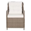 vidaXL Patio Chairs with Cushions 2 pcs Poly Rattan Brown - Brown