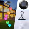 GANGES SA Solar Led Color-Changing Wind Chime Hanging Light; Wind Chime With Hanging Heart Shaped Ornaments - Bronze top cover