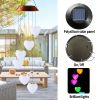 GANGES SA Solar Led Color-Changing Wind Chime Hanging Light; Wind Chime With Hanging Heart Shaped Ornaments - Bronze top cover