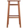 Carter Square Seat Bar Stool, Teak