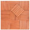 Outdoor Patio 8-Slat Eucalyptus Interlocking Deck Tile (Set of 10 Tiles) - as Pic