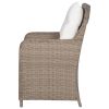 vidaXL Patio Chairs with Cushions 2 pcs Poly Rattan Brown - Brown