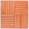 Outdoor Patio 8-Slat Eucalyptus Interlocking Deck Tile (Set of 10 Tiles) - as Pic