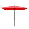 outdoor furniture 10x6.5ft Aluminum Patio Umbrella w/ 20 LEDs Red   - LA01