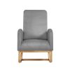 Rocking Chair Mid-Century Modern Rocking Armchair Upholstered Tall Back Accent Glider Rocker - Gray