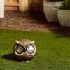 Outdoor Decor Backyard Garden Lawn Solar Garden Light - Brown - Owl 7.5In