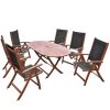 vidaXL 7 Piece Patio Dining Set Solid Acacia Wood - Brown