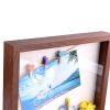 Square Shadow Box Picture Frame Linen Background Real Glass Front for Memorabilia;  Scrapbooking;  Keepsake;  12x12 - Brown