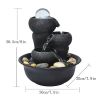 8inches Flowing Bowls Table Fountain with LED Light Crystal Ball for Office and Home Decor - 8inches