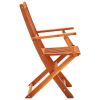 vidaXL Folding Patio Chairs 8 pcs Solid Eucalyptus Wood - Brown