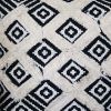 18 x 18 Handcrafted Square Jacquard Soft Cotton Accent Throw Pillow; Diamond Pattern; White; Black - as Pic