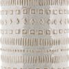 10 Inches Embossed Ceramic Vase; White; DunaWest - Default