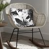 17 x 17 Inch Decorative Square Cotton Accent Throw Pillow with Classic Floral Print; Black and White - as Pic