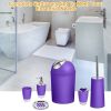 Bathroom Accessories Set 6 Pcs Bathroom Set Ensemble Complete Soap Dispenser Toothbrush Holder - Purple