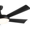 52 In Intergrated LED Ceiling Fan Lighting with Black ABS Blade