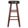 Maria 2-Pc Cushion Seat Counter Stool Set, Espresso & Walnut