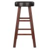 Maria 2-Pc Cushion Seat Counter Stool Set, Espresso & Walnut