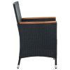 vidaXL Patio Dining Chairs 4 pcs Poly Rattan Black - Black