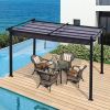 13x10 Ft Outdoor Patio Retractable Pergola With Canopy Sunshelter Pergola for Gardens; Terraces; Backyard - Gray