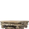 Traditional Resin Decorative Pedestal with Scrolled Design; Weathered Brown