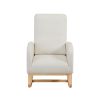 Rocking Chair Mid-Century Modern Rocking Armchair Upholstered Tall Back Accent Glider Rocker - Beige