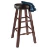 Maria 2-Pc Cushion Seat Counter Stool Set, Espresso & Walnut