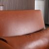 Accent chair; KD rubber wood legs with Walnut finish. PU leather cover the seat. With a cushion.Brown - as Pic