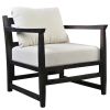 Malibu Accent Chair with Open Wood Frame; Light Gray and Black; DunaWest - Default