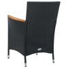 vidaXL Patio Dining Chairs 4 pcs Poly Rattan Black - Black