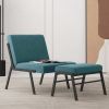 Accent Chair with Ottoman; Modern Upholstered Accent Chair; Linen Sofa Chair with Ottoman Footstool for Bedroom; Living Room; Office(GREEN)