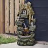 47&quot; Tall Indoor/Outdoor Water Fountain Rainforest Waterfall with LED Lights - as Pic