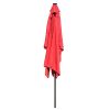 outdoor furniture 10x6.5ft Aluminum Patio Umbrella w/ 20 LEDs Red   - LA01