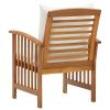 vidaXL Patio Chairs with Cushions 2 pcs Solid Acacia Wood - Brown