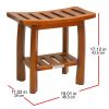 Oceanstar Solid Wood Spa Shower Bench with Storage Shelf, Teak Color Finish - SB1682