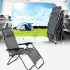 Zero Gravity Patio Adjustable Folding Reclining Chair with Pillow, 2PC Grey - KM0684-G