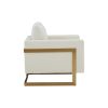 Modrest Prince Contemporary Cream &amp; Gold Fabric Accent Chair - as Pic