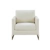 Modrest Prince Contemporary Cream &amp; Gold Fabric Accent Chair - as Pic