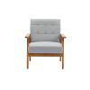 Leisure Chair with Solid Wood Armrest and Feet; Mid-Century Modern Accent chair; for Living Room Bedroom Studio chair - as Pic