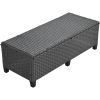 5-Piece Outdoor Patio Rattan Sofa Set; Sectional PE Wicker L-Shaped Garden Furniture Set with 2 Extendable Side Tables; - Gray