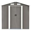 Patio 6ft x4ft Bike Shed Garden Shed; Metal Storage Shed with Lockable Door; Tool Cabinet with Vents and Foundation for Backyard - Gray